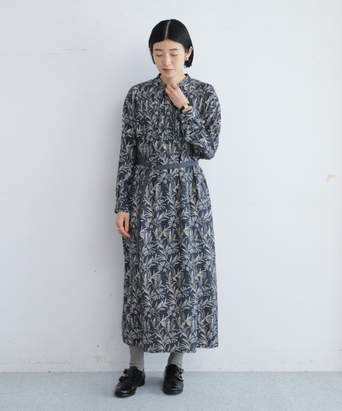NOMBRE IMPAIR(ノンブルアンペール)の「オータムフォレストプリント ベルト付きワンピース(ワンピース・レディース・ネイビー/カーキ・FREE)」の13枚目の写真
