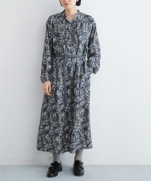 NOMBRE IMPAIR(ノンブルアンペール)の「オータムフォレストプリント ベルト付きワンピース(ワンピース・レディース・ネイビー/カーキ・FREE)」の16枚目の写真