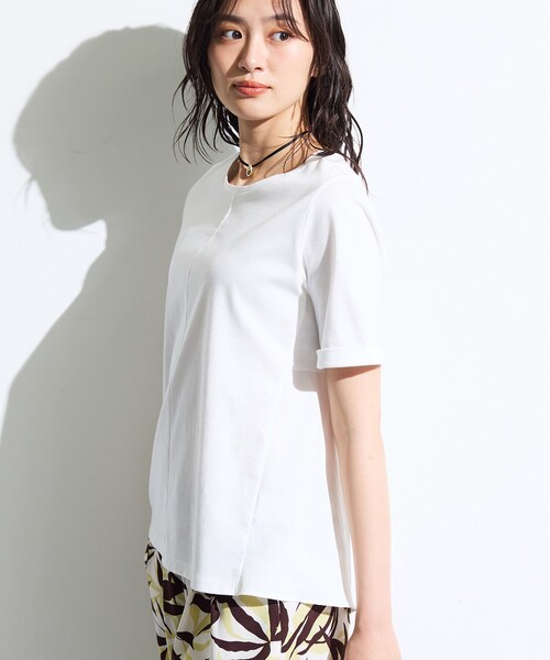 INDIVI（インディヴィ）の「【バックシャン】異素材ドッキングプルオーバー（Tシャツ/カットソー・レディース・ホワイト系7/オフホワイト/ブラック/サックスブルー・38/15 /13/34/05）」の22枚目の写真