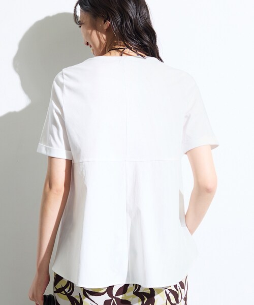 INDIVI（インディヴィ）の「【バックシャン】異素材ドッキングプルオーバー（Tシャツ/カットソー・レディース・ホワイト系7/オフホワイト/ブラック/サックスブルー・38/15 /13/34/05）」の15枚目の写真