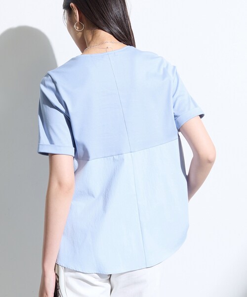 INDIVI（インディヴィ）の「【バックシャン】異素材ドッキングプルオーバー（Tシャツ/カットソー・レディース・ホワイト系7/オフホワイト/ブラック/サックスブルー・38/15 /13/34/05）」の18枚目の写真