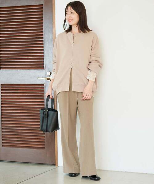 SLOBE IENA(スローブイエナ)の「《WEB限定/追加》ダブルZIP クルーネックカーディガン(カーディガン/ボレロ・レディース・チャコールグレー/グリーン/ベージュ/ブラック・FREE)」の12枚目の写真
