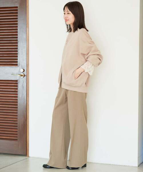 SLOBE IENA(スローブイエナ)の「《WEB限定/追加》ダブルZIP クルーネックカーディガン(カーディガン/ボレロ・レディース・チャコールグレー/グリーン/ベージュ/ブラック・FREE)」の13枚目の写真
