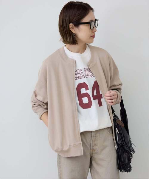 SLOBE IENA(スローブイエナ)の「《WEB限定/追加》ダブルZIP クルーネックカーディガン(カーディガン/ボレロ・レディース・チャコールグレー/グリーン/ベージュ/ブラック・FREE)」の19枚目の写真