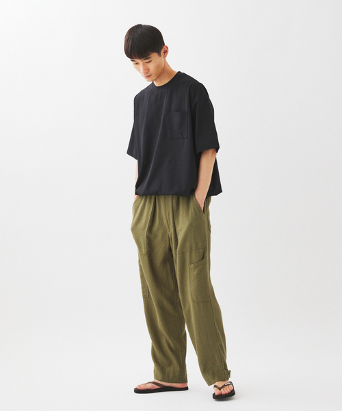 JOURNAL STANDARD relume（ジャーナルスタンダード　レリューム）の「”Relume” リネン / レーヨン イージー ベイカーパンツ（カーゴパンツ・メンズ・オリーブ/ブラック/アイボリー・LARGE/MEDIUM/SMALL）」の6枚目の写真