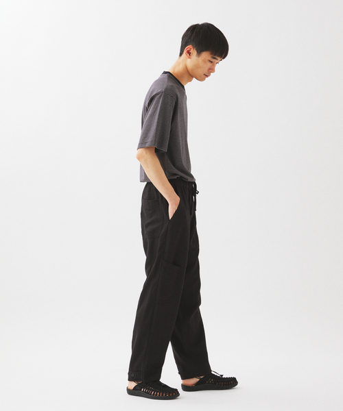 JOURNAL STANDARD relume（ジャーナルスタンダード　レリューム）の「”Relume” リネン / レーヨン イージー ベイカーパンツ（カーゴパンツ・メンズ・オリーブ/ブラック/アイボリー・LARGE/MEDIUM/SMALL）」の7枚目の写真