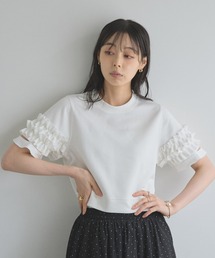 ダブルフリルスリーブトップス
