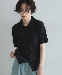 花柄オパールカットソーシャツ