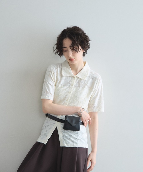 &. NOSTALGIA（アンドドットノスタルジア）の「花柄オパールカットソーシャツ（Tシャツ/カットソー・レディース・ブラック/アイボリー・FREE）」の4枚目の写真