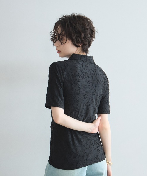 &. NOSTALGIA（アンドドットノスタルジア）の「花柄オパールカットソーシャツ（Tシャツ/カットソー・レディース・ブラック/アイボリー・FREE）」の15枚目の写真