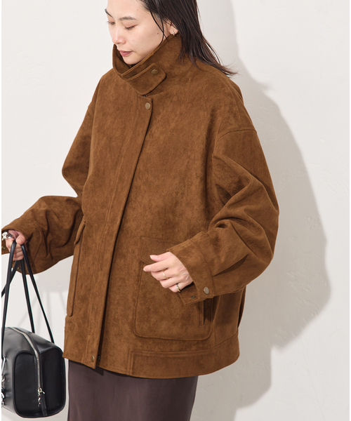 JOURNAL STANDARD（ジャーナルスタンダード）の「フェイクレザー/スエードファーエリツキブルゾン（ライダースジャケット・レディース・ブラウン/チョコ・FREE）」の17枚目の写真