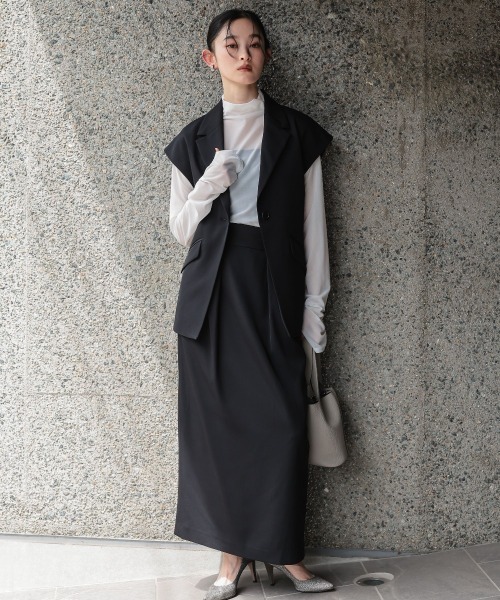 Callarus（カラルス）の「シアージャージーブラウス［Callarus］（シャツ/ブラウス・レディース・ブラウン/オフホワイト/ブラック・M/S/LL/L）」の12枚目の写真