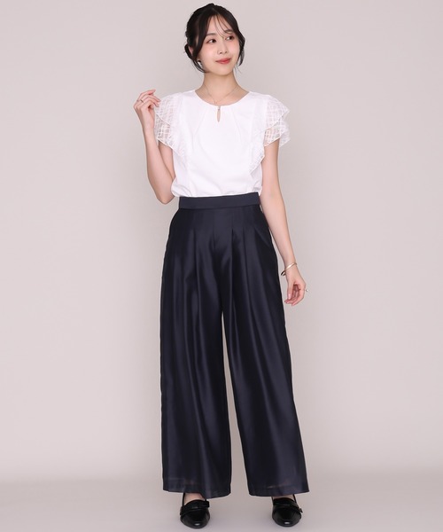 MISCH MASCH（ミッシュマッシュ）の「2026秋冬新作 金ホック幾何柄レースカットブラウス（シャツ/ブラウス・レディース・ホワイト/ブラック/ピンク・ﾌﾘ-）」の19枚目の写真