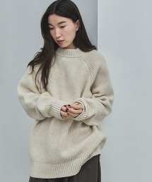 【ハンドウォッシャブル】ルーズアゼクルーニット