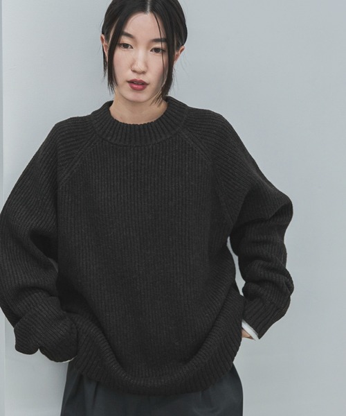 feepur(フェピュール)の「【ハンドウォッシャブル】ルーズアゼクルーニット(ニット/セーター・レディース・ブラック/グレー/レッド/アイボリー・MEDIUM)」の9枚目の写真