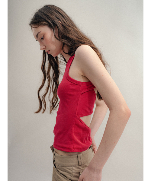 VISUS(ヴィスシュ)の「Back Hole Sleeveless_Pink(Tシャツ/カットソー・レディース・その他・FREE)」の3枚目の写真