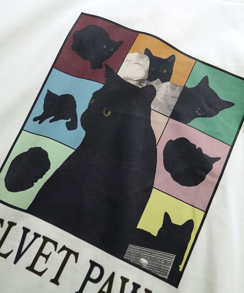 e-zakkamania stores(イーザッカマニアストアーズ)の「キャットグラフィック ビッグシルエットTシャツ(Tシャツ/カットソー・レディース・レッド/ブラック/オフホワイト・フリー)」の17枚目の写真