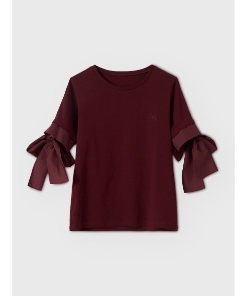 EIMY ISTOIRE(エイミーイストワール)の「ATTACHED PAPILLON RIBBON TEELARA(Tシャツ/カットソー・レディース・ホワイト/ブラック/グレー/バーガンディー/ライトピンク・F)」の5枚目の写真