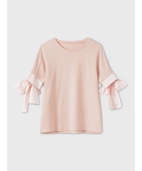 EIMY ISTOIRE(エイミーイストワール)の「ATTACHED PAPILLON RIBBON TEELARA(Tシャツ/カットソー・レディース・ホワイト/ブラック/グレー/バーガンディー/ライトピンク・F)」の4枚目の写真