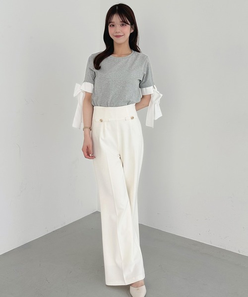 EIMY ISTOIRE(エイミーイストワール)の「ATTACHED PAPILLON RIBBON TEELARA(Tシャツ/カットソー・レディース・ホワイト/ブラック/グレー/バーガンディー/ライトピンク・F)」の9枚目の写真