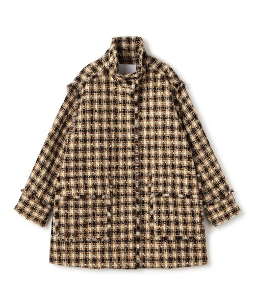 美品✨Ballsey ボールジィ クリンプファー ノーカラーショートコート 