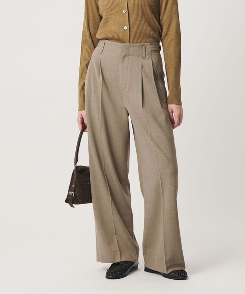 BEAUTY&YOUTH UNITED ARROWS（ビューティーアンドユースユナイテッドアローズ）の「ポリエステルブレンド ２タック タブワイドパンツ ウォッシャブル 防シワ（その他パンツ・レディース・ブラック/ダークブラウン/ダークグレー/ベージュ・M/S/XS）」の4枚目の写真