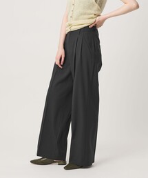 ポリエステルブレンド 2タック タブワイドパンツ ウォッシャブル 防シワ