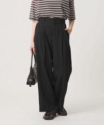 ポリエステルブレンド 2タック タブワイドパンツ ウォッシャブル 防シワ