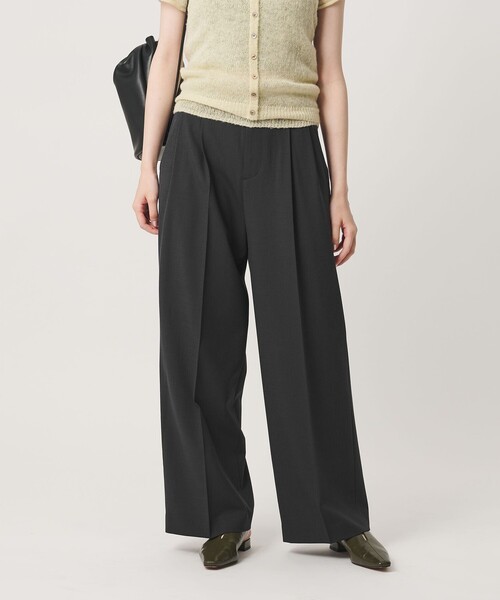 BEAUTY&YOUTH UNITED ARROWS（ビューティーアンドユースユナイテッドアローズ）の「ポリエステルブレンド ２タック タブワイドパンツ ウォッシャブル 防シワ（その他パンツ・レディース・ブラック/ダークブラウン/ダークグレー/ベージュ・M/S/XS）」の6枚目の写真