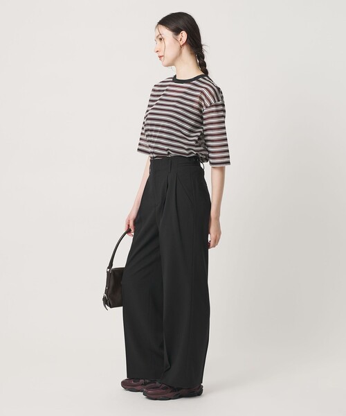 BEAUTY&YOUTH UNITED ARROWS（ビューティーアンドユースユナイテッドアローズ）の「ポリエステルブレンド ２タック タブワイドパンツ ウォッシャブル 防シワ（その他パンツ・レディース・ブラック/ダークブラウン/ダークグレー/ベージュ・M/S/XS）」の10枚目の写真