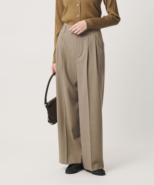 BEAUTY&YOUTH UNITED ARROWS（ビューティーアンドユースユナイテッドアローズ）の「ポリエステルブレンド ２タック タブワイドパンツ ウォッシャブル 防シワ（その他パンツ・レディース・ブラック/ダークブラウン/ダークグレー/ベージュ・M/S/XS）」の11枚目の写真
