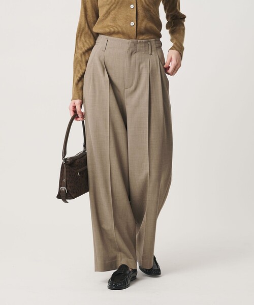 BEAUTY&YOUTH UNITED ARROWS（ビューティーアンドユースユナイテッドアローズ）の「ポリエステルブレンド ２タック タブワイドパンツ ウォッシャブル 防シワ（その他パンツ・レディース・ブラック/ダークブラウン/ダークグレー/ベージュ・M/S/XS）」の12枚目の写真