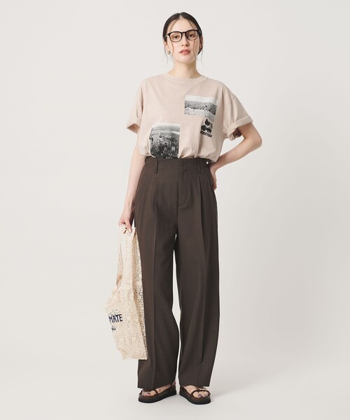 BEAUTY&YOUTH UNITED ARROWS（ビューティーアンドユースユナイテッドアローズ）の「ポリエステルブレンド ２タック タブワイドパンツ ウォッシャブル 防シワ（その他パンツ・レディース・ブラック/ダークブラウン/ダークグレー/ベージュ・M/S/XS）」の16枚目の写真