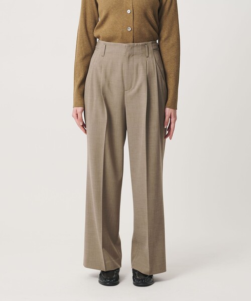 BEAUTY&YOUTH UNITED ARROWS（ビューティーアンドユースユナイテッドアローズ）の「ポリエステルブレンド ２タック タブワイドパンツ ウォッシャブル 防シワ（その他パンツ・レディース・ブラック/ダークブラウン/ダークグレー/ベージュ・M/S/XS）」の17枚目の写真