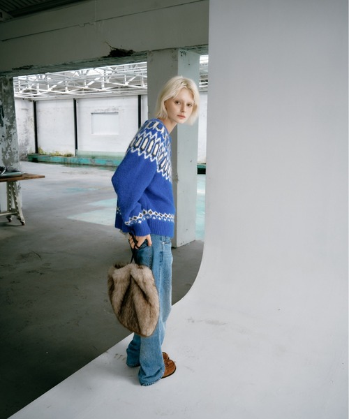 GREEN BUTTER(グリーンバター)の「OMBRE FUR LEATHER BAG(ハンドバッグ・レディース・ベージュ・FREE)」の7枚目の写真