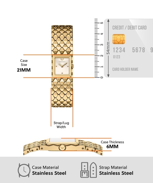 EMPORIO ARMANI(エンポリオアルマーニ)の「エンポリオ・アルマーニ 腕時計 レディース アナログ ステンレス AR11827(アナログ腕時計・レディース・ゴールド・FREE)」の5枚目の写真