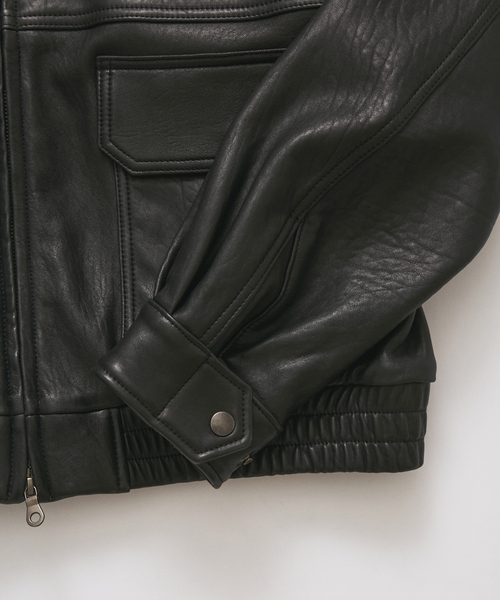 JOURNAL STANDARD(ジャーナルスタンダード)の「ニュージーランド ラム ダッド レザー スタンド ブルゾン(ライダースジャケット・メンズ・ブラック・MEDIUM/LARGE)」の21枚目の写真