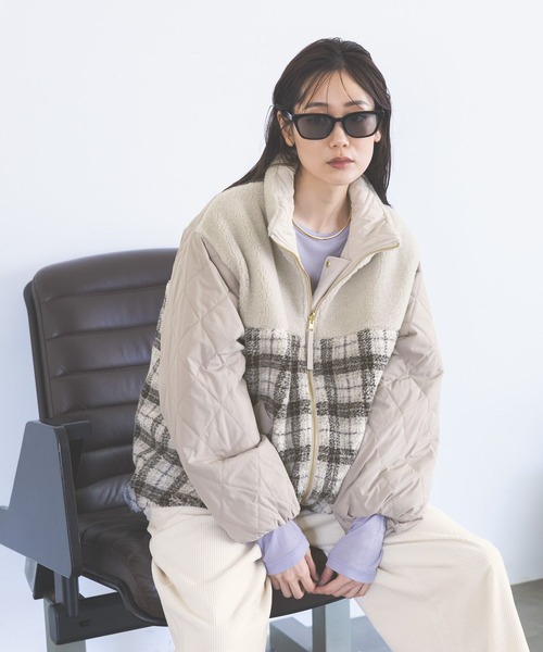 GLOBAL WORK（グローバルワーク）の「シルクブレンドクループルオーバー長袖/1051637（Tシャツ/カットソー・レディース・オフホワイト/パープル系7/杢グレー/レッド/ブラック・MEDIUM/LARGE）」の7枚目の写真