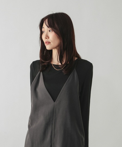 GLOBAL WORK（グローバルワーク）の「シルクブレンドクループルオーバー長袖/1051637（Tシャツ/カットソー・レディース・オフホワイト/パープル系7/杢グレー/レッド/ブラック・MEDIUM/LARGE）」の20枚目の写真