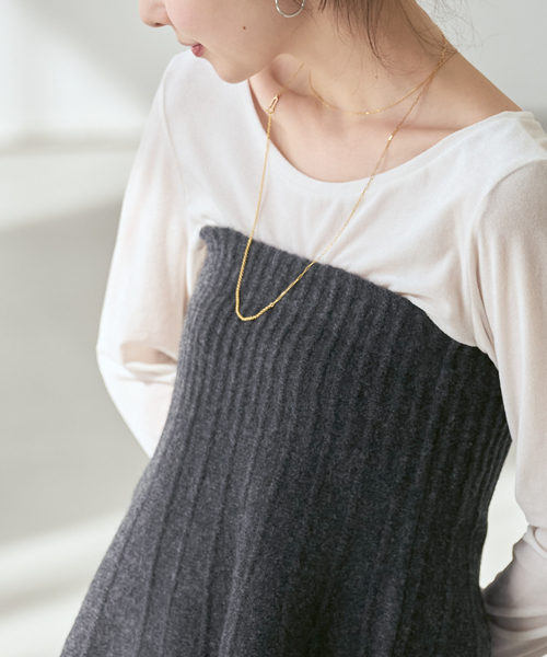 Noble(ノーブル)の「2WAY KNITビスチェ(ニット/セーター・レディース・ベージュ/グレー・FREE)」の5枚目の写真