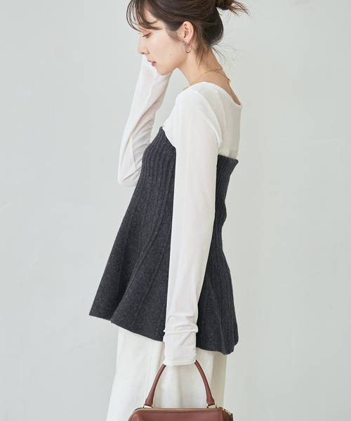 Noble(ノーブル)の「2WAY KNITビスチェ(ニット/セーター・レディース・ベージュ/グレー・FREE)」の9枚目の写真