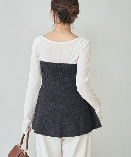 Noble(ノーブル)の「2WAY KNITビスチェ(ニット/セーター・レディース・ベージュ/グレー・FREE)」の10枚目の写真