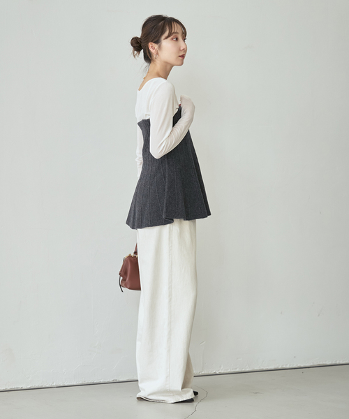 Noble(ノーブル)の「2WAY KNITビスチェ(ニット/セーター・レディース・ベージュ/グレー・FREE)」の12枚目の写真