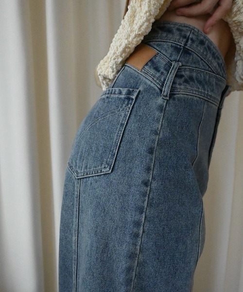 WILLFULLY(ウィルフリー)の「asymmetry curve belt denim PT(デニムパンツ・レディース・ブルー/ブラック・M/S)」の18枚目の写真