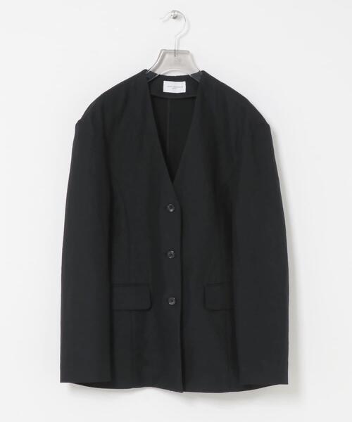 URBAN RESEARCH（アーバンリサーチ）の「new basic　WOOL LINEN JACKET（その他アウター・レディース・ブラック・38/36）」の2枚目の写真