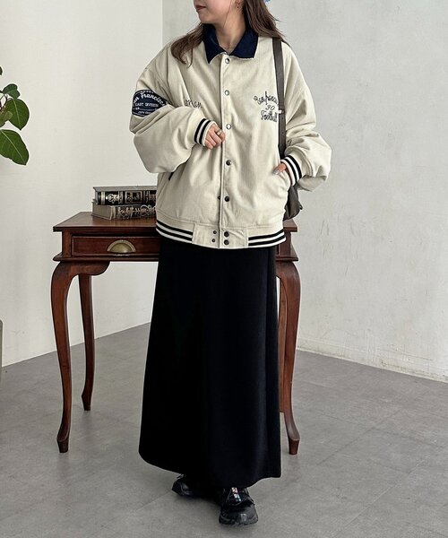 CPCM（シーピーシーエム）の「襟付き中綿スタジャン（スタジャン・メンズ・アイボリー/ブラウン/ネイビー/ブラック・MEDIUM/LARGE）」の18枚目の写真