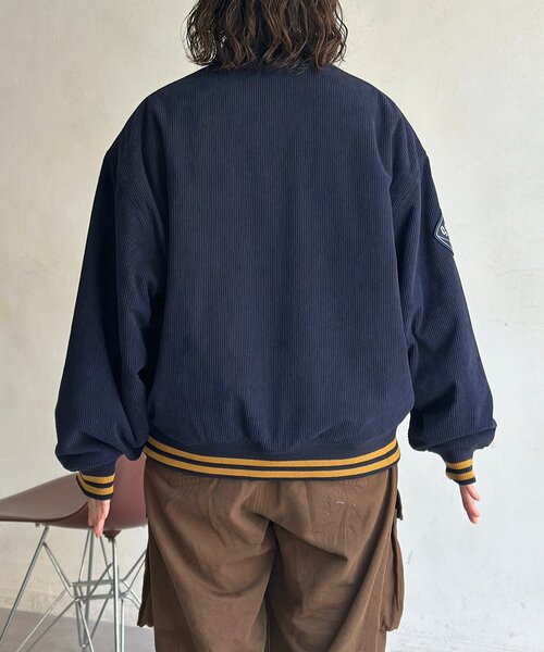 CPCM（シーピーシーエム）の「襟付き中綿スタジャン（スタジャン・メンズ・アイボリー/ブラウン/ネイビー/ブラック・MEDIUM/LARGE）」の5枚目の写真