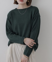 mark and plus 丸首ニット