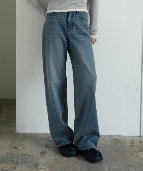 WAARFORWOMAN(ワール・フォー・ウーマン)の「W1157 ストレートワイドパンツ_ライトブルー(デニムパンツ・レディース・その他・LARGE/S-Short/M-Short/L-Short/SMALL/MEDIUM)」の8枚目の写真