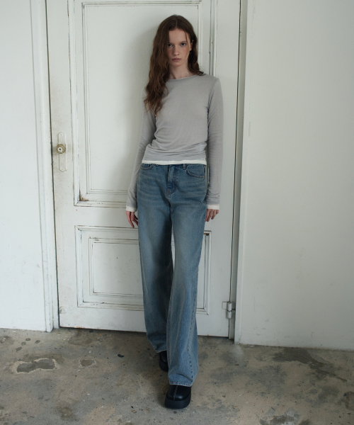 WAARFORWOMAN(ワール・フォー・ウーマン)の「W1157 ストレートワイドパンツ_ライトブルー(デニムパンツ・レディース・その他・LARGE/S-Short/M-Short/L-Short/SMALL/MEDIUM)」の7枚目の写真